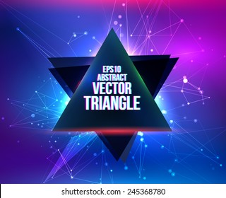 Abstract background with triangle banner. Vector illustration for graphic design. Design for party flyers.