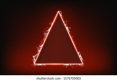 abstract background of triangle fire and smoke