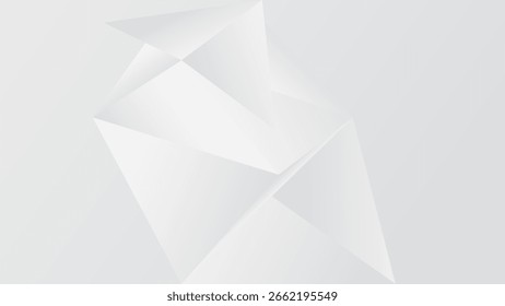 FUNDO ABSTRATO COM TRIÂNGULO FORMAS GEOMÉTRICAS GRADIENTE BRANCO CINZA COR DESIGN VETOR MODELO BOM PARA SITE MODERNO, PAPEL DE PAREDE, DESIGN DE CAPA, PÁGINA INICIAL