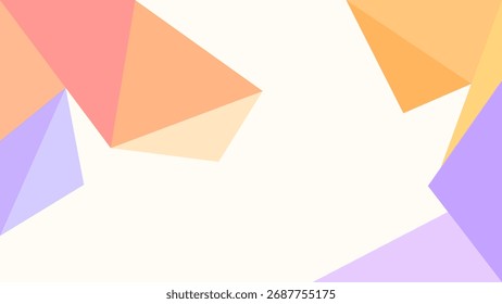 ABSTRACT BACKGROUND WITH TRIANGLE GEOMETRIC SHAPES PURPLE ORANGE BLUE FLAT COLORFUL DESIGN VECTOR TEMPLATE GOOD FOR MODERN WEBSITE, WALLPAPER, COVER DESIGN 
