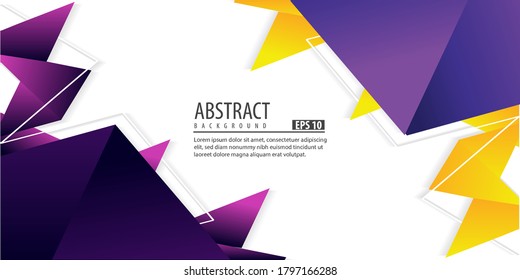 Abstract background with triangle gradient colour white background, 3d, minimalis, vector illustration