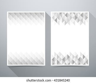 Abstract Background, triangle gray pattern, magazine poster brochure layout vector illustration template A4 size.