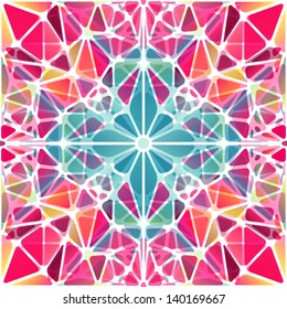 Abstract background with triangle pattern looking like stained glass