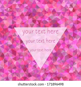 abstract background. triangle background. pink geometric background. pink geometric background.background with banner.