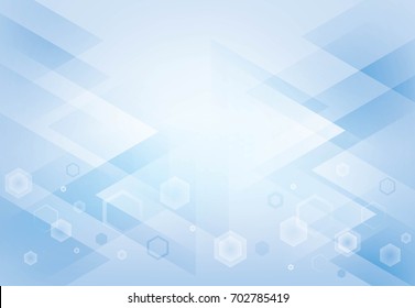 Abstract background with triangle shapes in blue color, Vector design element with geometric shapes