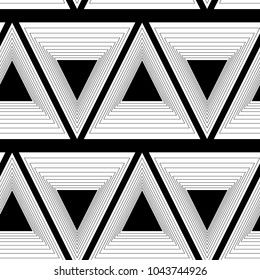 abstract background of triangles, black and white seamless pattern, geometric pattern