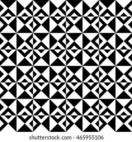  Abstract background of triangles. Black and white pattern of  geometric shapes