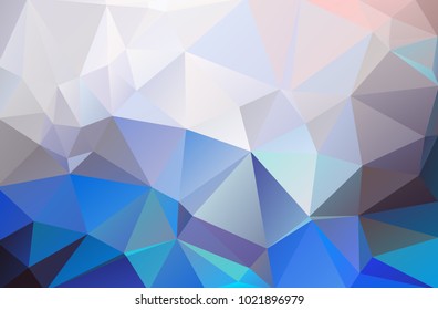 Abstract background of triangles. Blue, white, light bright multicolor background