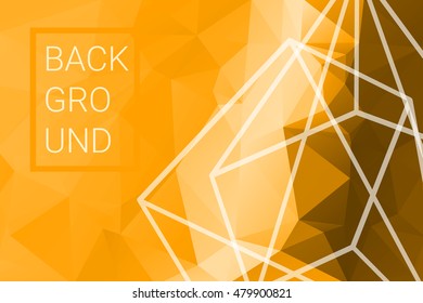 Abstract background with triangles in bright colors. Vector illustration. Orange polygon for brochures, covers, flyers, invitations, presentations.