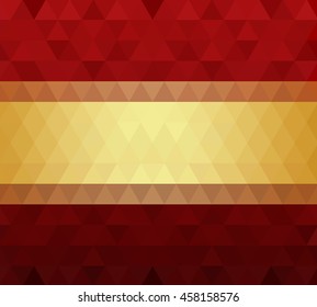 Abstract background with triangles of burgundy and gold stripe