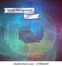 Abstract background of the triangles. Color whirlpool. Watercolor color. Ribbon 