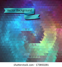 Abstract background of the triangles. Color whirlpool. Watercolor color. Ribbon 