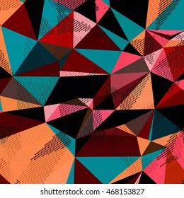 Abstract background with triangles and colorful geometric shapes. Texture pattern for covers, banners, booklets, etc. For web or printed media.