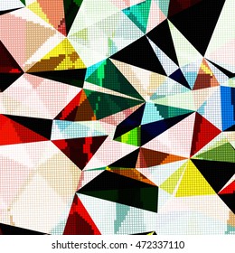 Abstract background with triangles and colorful geometric shapes. Texture pattern for covers, banners, booklets, etc. For web or printed media.
