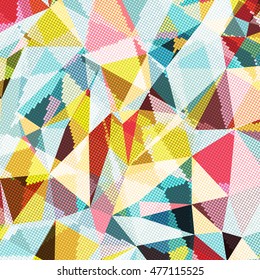 Abstract background with triangles and colorful geometric shapes. Texture pattern for covers, banners, booklets, etc. For web or printed media.