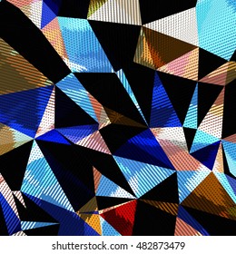 Abstract background with triangles and colorful geometric shapes. Texture pattern for covers, banners, booklets, etc. For web or printed media.
