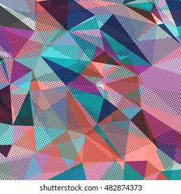 Abstract background with triangles and colorful geometric shapes. Texture pattern for covers, banners, booklets, etc. For web or printed media.