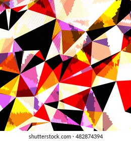 Abstract background with triangles and colorful geometric shapes. Texture pattern for covers, banners, booklets, etc. For web or printed media.
