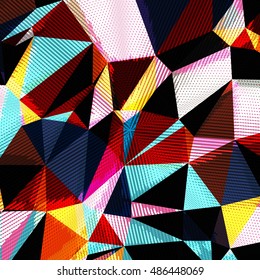 Abstract background with triangles and colorful geometric shapes. Texture pattern for covers, banners, booklets, etc. For web or printed media.