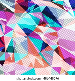 Abstract background with triangles and colorful geometric shapes. Texture pattern for covers, banners, booklets, etc. For web or printed media.