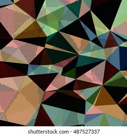 Abstract background with triangles and colorful geometric shapes. Texture pattern for covers, banners, booklets, etc. For web or printed media.