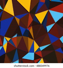 Abstract background with triangles and colorful geometric shapes. Texture pattern for covers, banners, booklets, etc. For web or printed media.