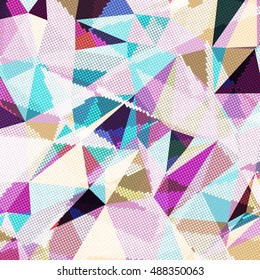 Abstract background with triangles and colorful geometric shapes. Texture pattern for covers, banners, booklets, etc. For web or printed media.
