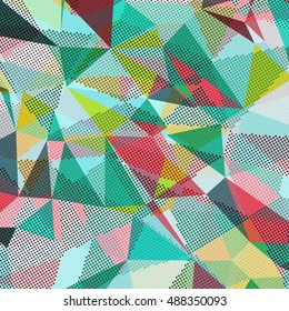 Abstract background with triangles and colorful geometric shapes. Texture pattern for covers, banners, booklets, etc. For web or printed media.