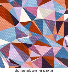 Abstract background with triangles and colorful geometric shapes. Texture pattern for covers, banners, booklets, etc. For web or printed media.