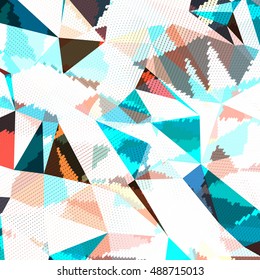 Abstract background with triangles and colorful geometric shapes. Texture pattern for covers, banners, booklets, etc. For web or printed media.