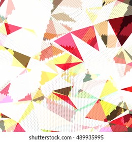 Abstract background with triangles and colorful geometric shapes. Texture pattern for covers, banners, booklets, etc. For web or printed media.