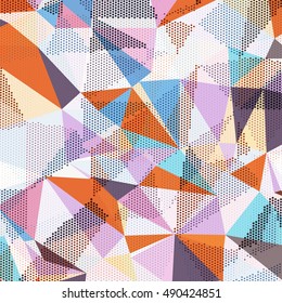 Abstract background with triangles and colorful geometric shapes. Texture pattern for covers, banners, booklets, etc. For web or printed media.