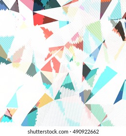 Abstract background with triangles and colorful geometric shapes. Texture pattern for covers, banners, booklets, etc. For web or printed media.