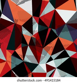 Abstract background with triangles and colorful geometric shapes. Texture pattern for covers, banners, booklets, etc. For web or printed media.