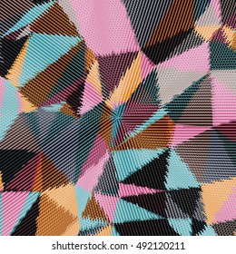 Abstract background with triangles and colorful geometric shapes. Texture pattern for covers, banners, booklets, etc. For web or printed media.