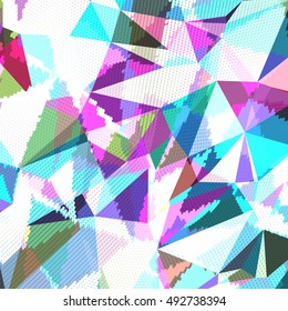 Abstract background with triangles and colorful geometric shapes. Texture pattern for covers, banners, booklets, etc. For web or printed media.
