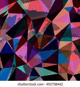 Abstract background with triangles and colorful geometric shapes. Texture pattern for covers, banners, booklets, etc. For web or printed media.