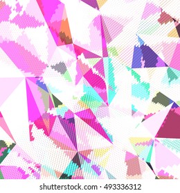 Abstract background with triangles and colorful geometric shapes. Texture pattern for covers, banners, booklets, etc. For web or printed media.