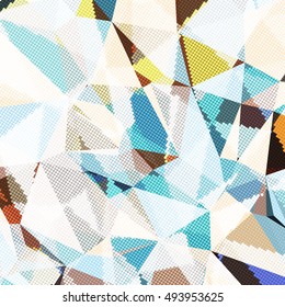Abstract background with triangles and colorful geometric shapes. Texture pattern for covers, banners, booklets, etc. For web or printed media.