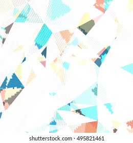 Abstract background with triangles and colorful geometric shapes. Texture pattern for covers, banners, booklets, etc. For web or printed media.