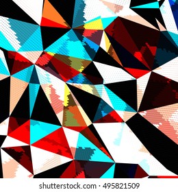 Abstract background with triangles and colorful geometric shapes. Texture pattern for covers, banners, booklets, etc. For web or printed media.