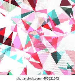 Abstract background with triangles and colorful geometric shapes. Texture pattern for covers, banners, booklets, etc. For web or printed media.