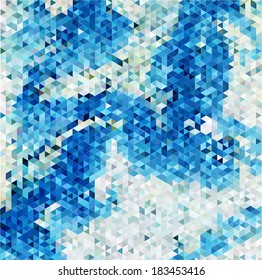 abstract background of triangles in cool colors