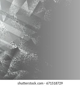 Abstract background of triangles and dots. Tints of geometric shapes.