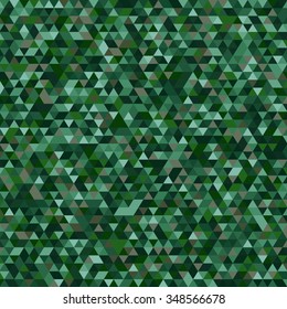 abstract background of triangles. Green background made of triangles.