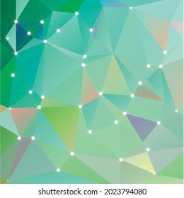 Abstract background of triangles of green and turquoise shades
