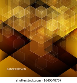 
Abstract background of triangles and hexagons, vector poster design