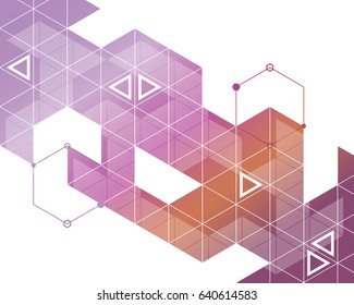 
Abstract background with triangles and hexagons vector design