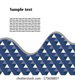 abstract background of the triangles on a blue background. space for text. winter background.