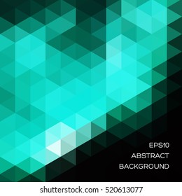 Abstract background with triangles on a dark background. Isometric figures. Polygon style.